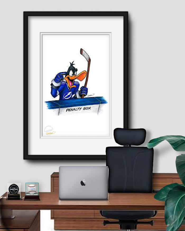 Duck Season Hockey Season x NHL Lightning Daffy Duck Limited Edition Art Print