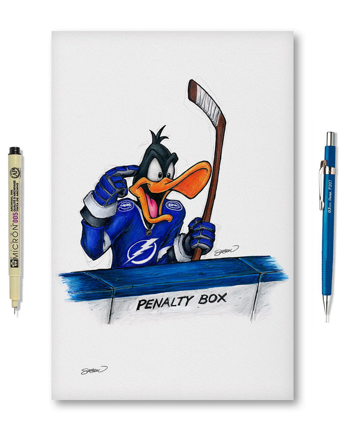 Duck Season Hockey Season x NHL Lightning Daffy Duck Limited Edition Art Print