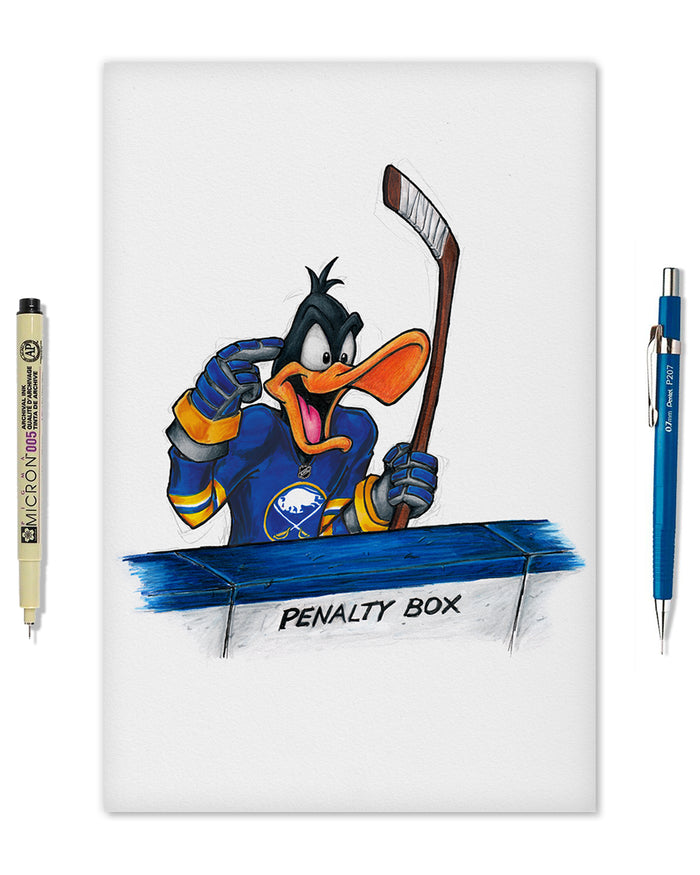 Duck Season Hockey Season x NHL Sabres Daffy Duck Limited Edition Art Print