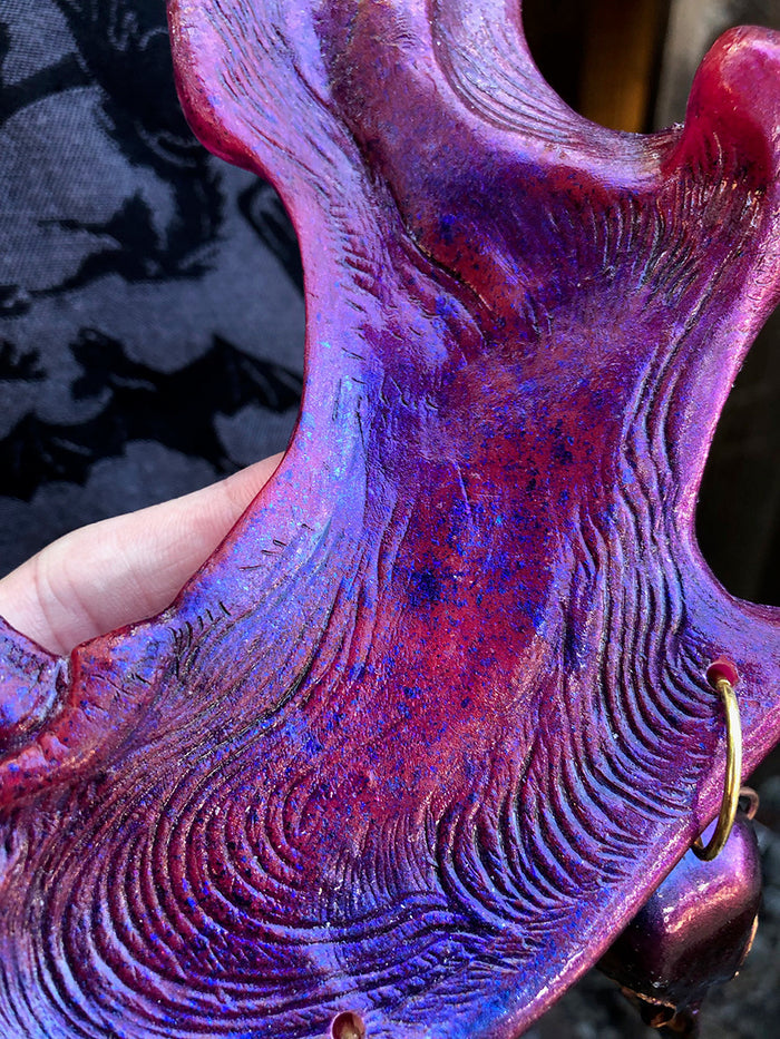 DUST BEAST FANTASY NECKLACE- BRIGHT PINK WITH PURPLE FLAKES