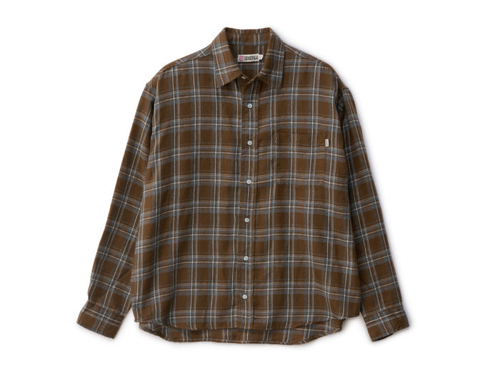 Duty Plaid Long Sleeve Shirt - Brown