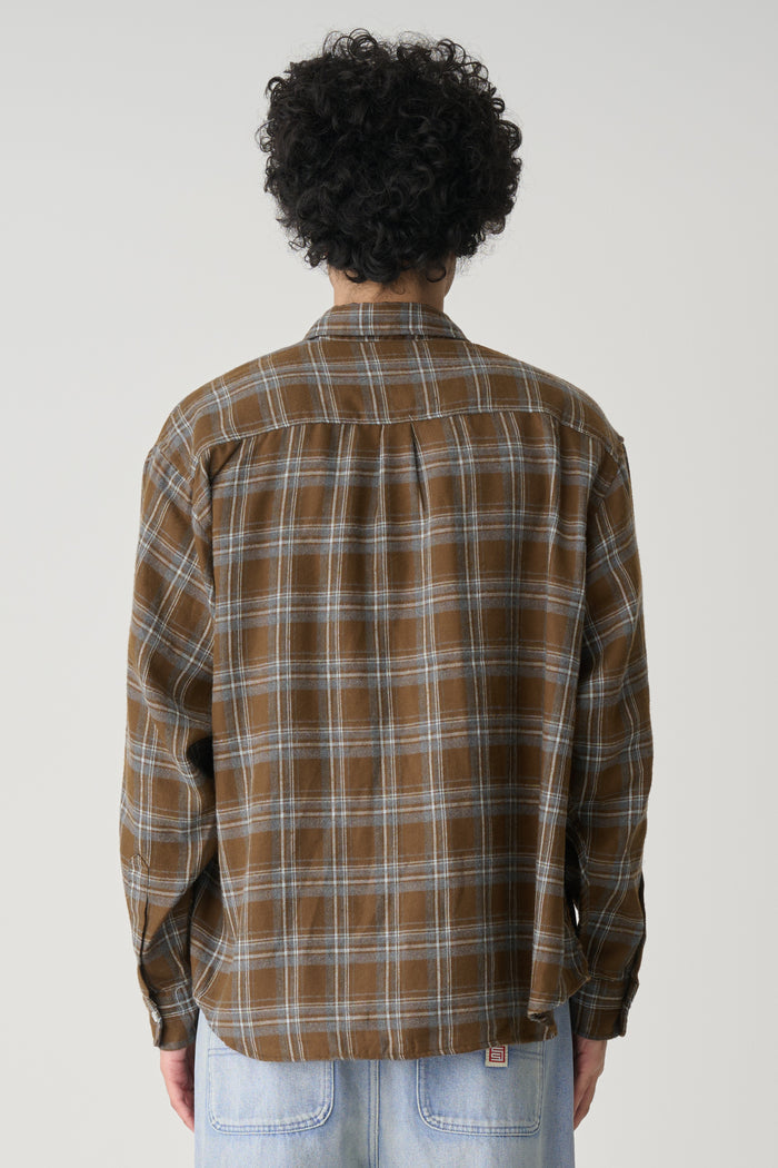 Duty Plaid Long Sleeve Shirt - Brown