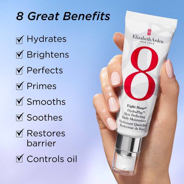 8 Great Benefits- hydrates, brightens, perfects, primes, smooths, soothes, restores barrier and controls oil