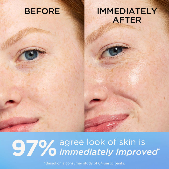 Before and After-97% agree look of skin is immediately improved* *Based on a consumer study of 64 participants