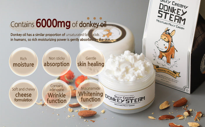 Elizavecca Silky Creamy Donkey Steam Moisture Milky Cream كريم ترطيب وتفتيح لون البشرة
