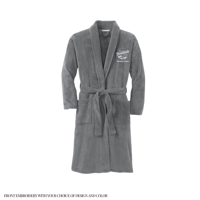 Embroidered Micro Fleece Robe