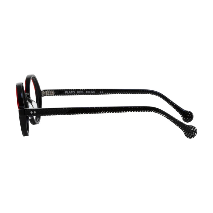 eyeOs - Plato - RES - Red Starlight - Round - reading glasses - readers - zyl acetate - plastic