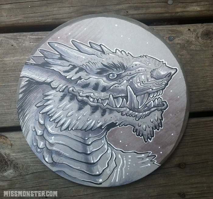 FANGY DRAGON- INK DRAWING