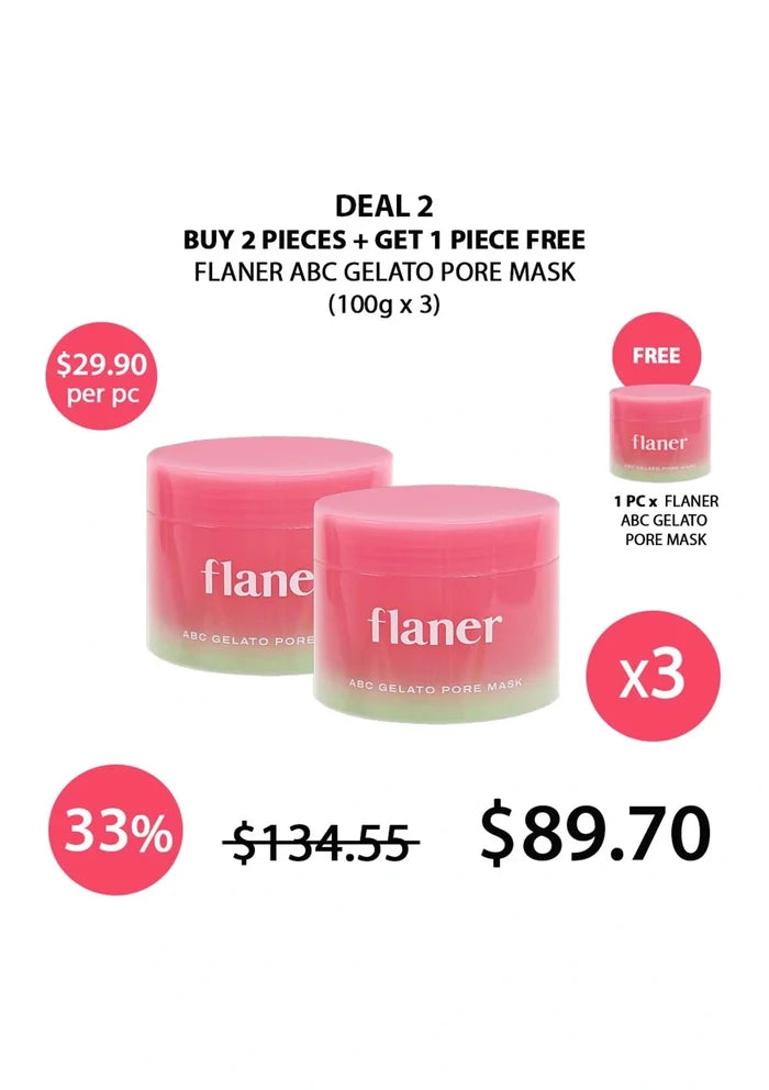 (BUY 2+1 FREE) FLANER ABC GELATO PORE MASK