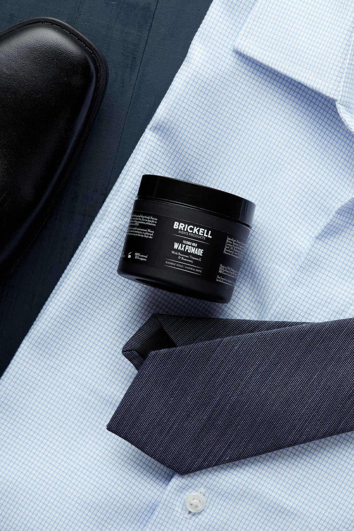 Brickell Men's medium hold and medium gloss wax pomade