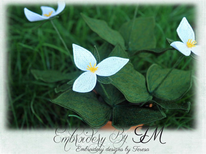 Flower Trillium 3D / 4x4 hoop