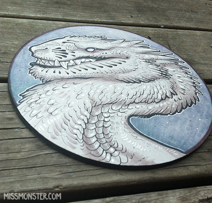 FLUFFY DRAGON- INK DRAWING