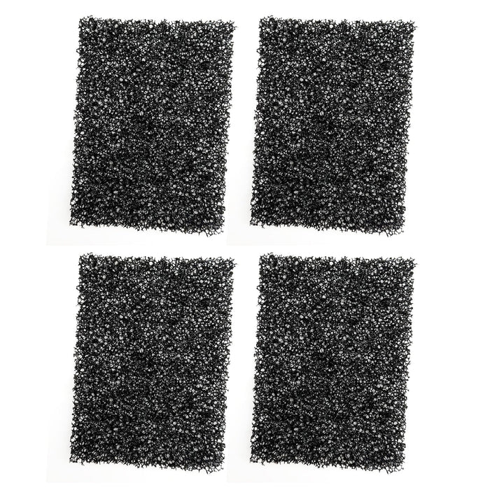 Four black rectangular filters on a white background