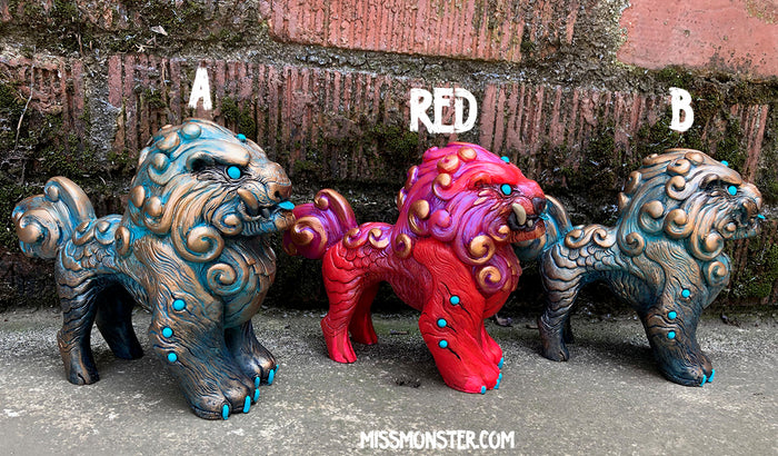 FOO DOG BLEP PAINTED FIGURE