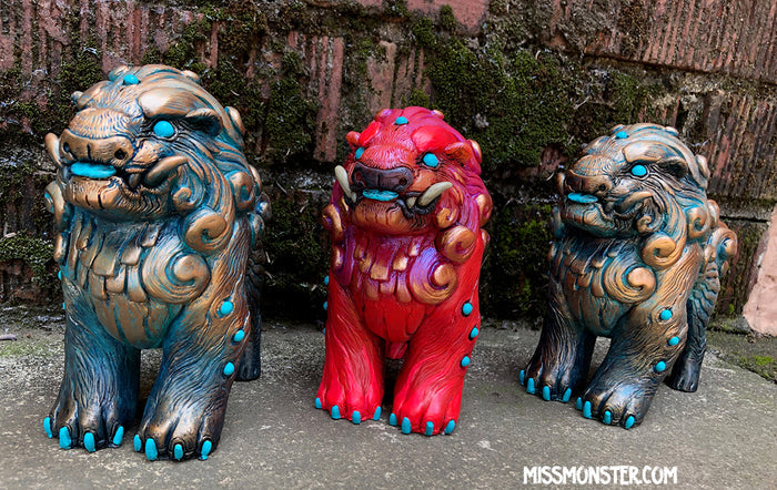 FOO DOG BLEP PAINTED FIGURE