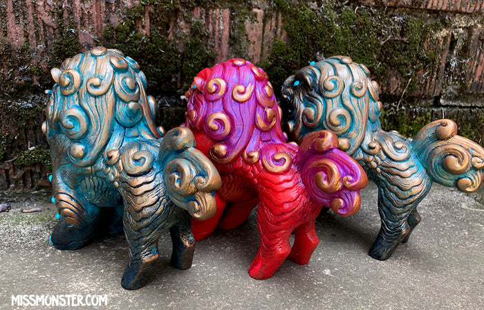 FOO DOG BLEP PAINTED FIGURE