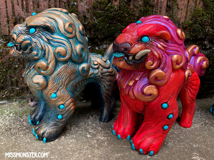 FOO DOG BLEP PAINTED FIGURE