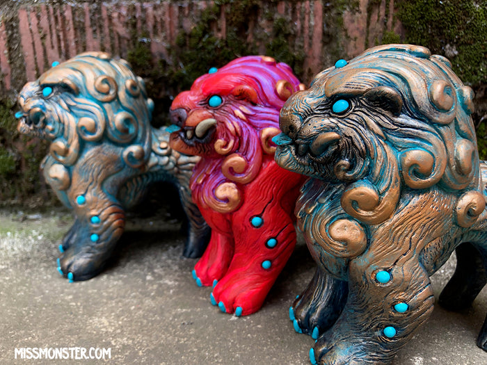 FOO DOG BLEP PAINTED FIGURE