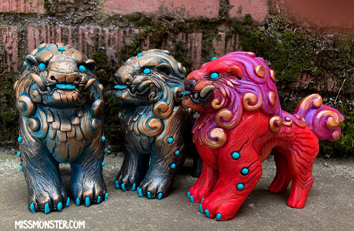 FOO DOG BLEP PAINTED FIGURE