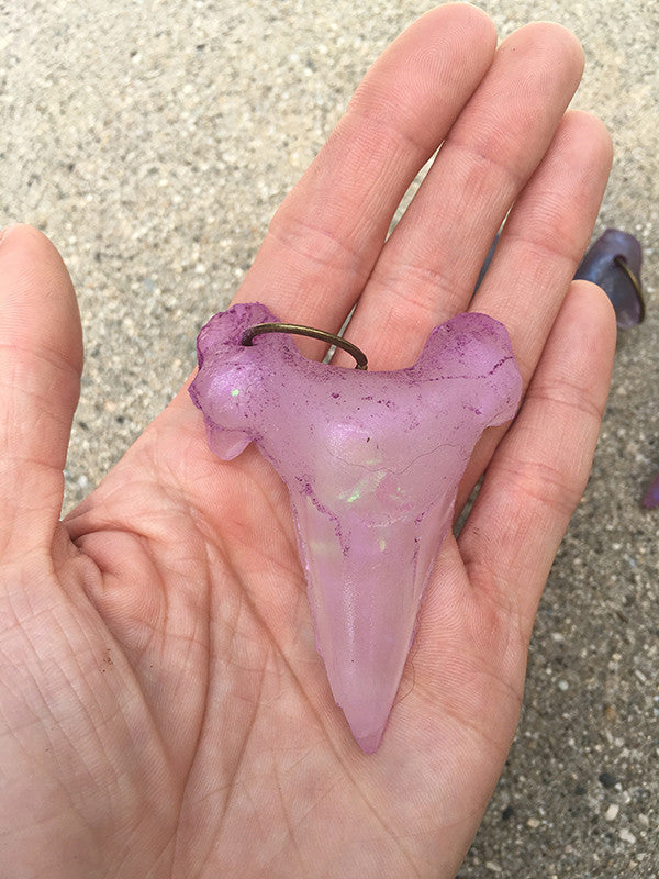 FOSSIL SHARK TOOTH PENDANT- LARGE