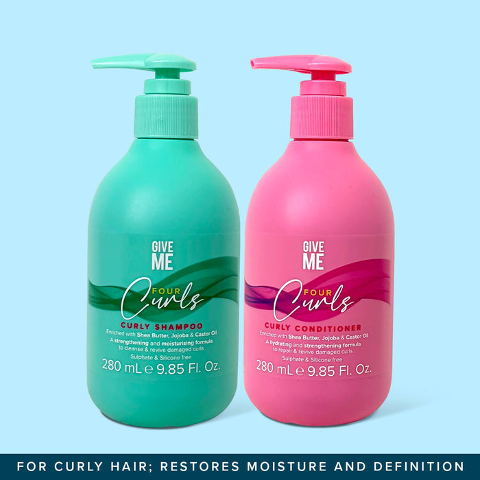 Four Curls Moisturising Shea Butter Shampoo & Conditioner Bundle (Worth £13.98) - Give Me Cosmetics