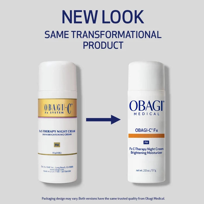 Obagi-C Fx C-Therapy Night Cream new look, same transformational product - packaging transition image