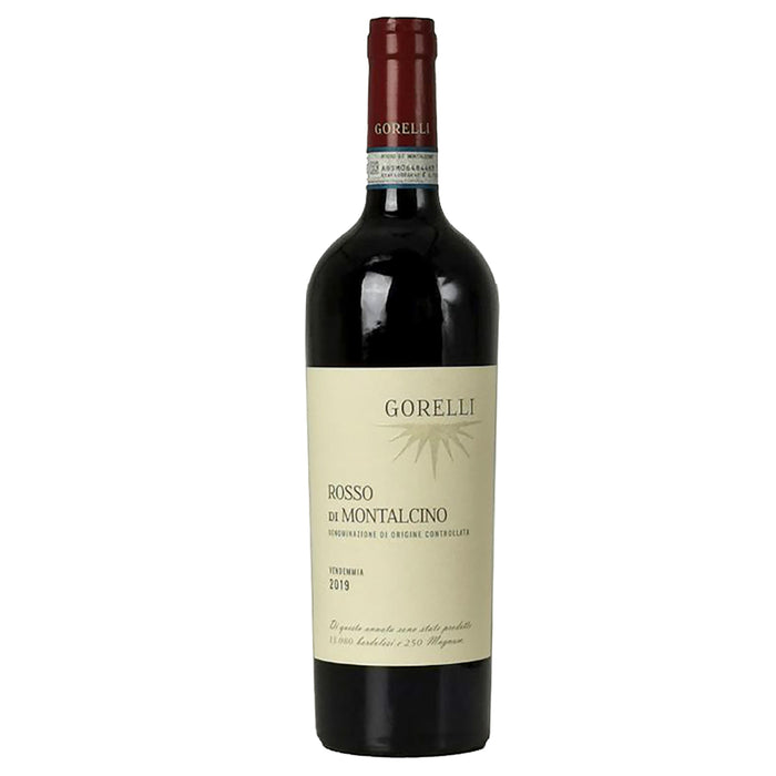 GORELLI Rosso di Montalcino 2019 red wine bottle, front label