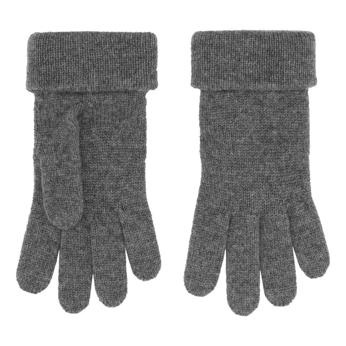 Glat strikket cashmere handsker i mørkegrå