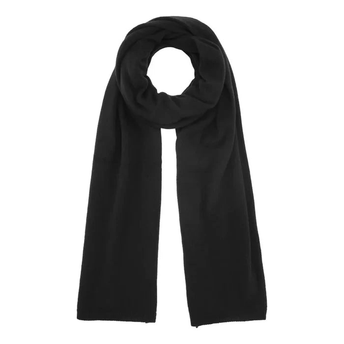 Glatstrikket cashmere tørklæde i sort