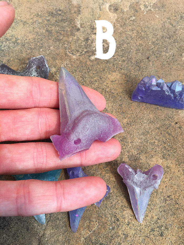 GLOW IN THE DARK SHARK TOOTH/CRYSTAL BUNDLES