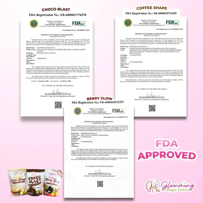 Glowming Shape Detox Premium Berry Glow / Premium Coffee Shape / Choco blast / Mango / Matcha
