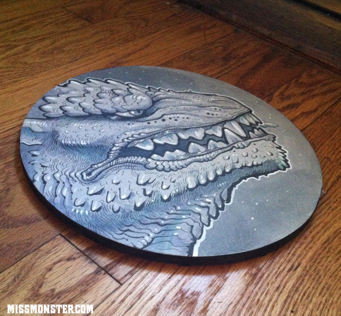 GODZILLA ORIGINAL INK DRAWING- BARE TEETH