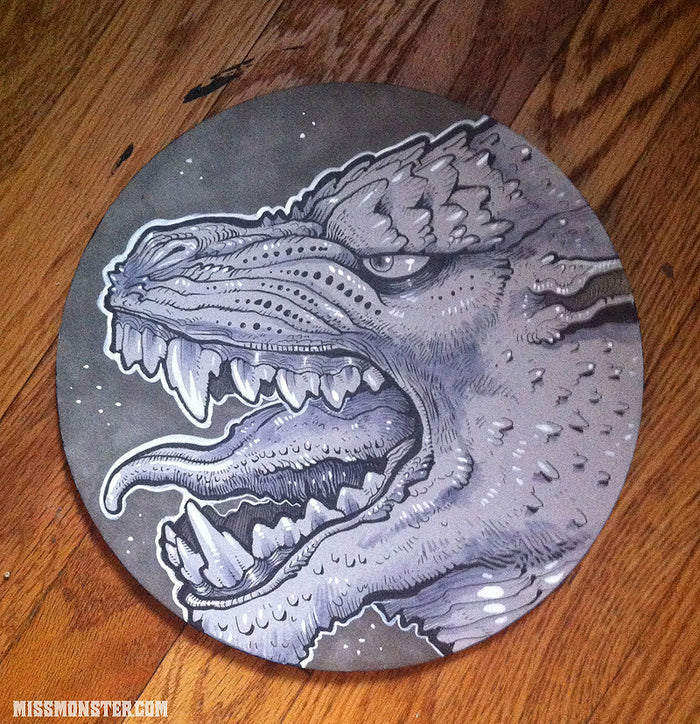 GODZILLA ORIGINAL INK DRAWING- BIG ROAR