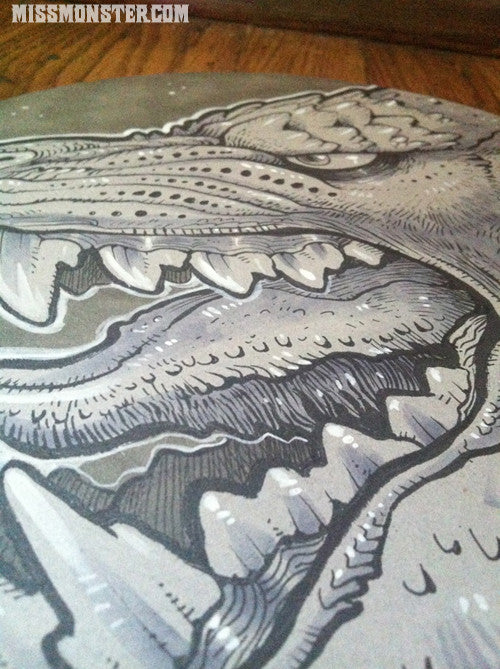 GODZILLA ORIGINAL INK DRAWING- BIG ROAR