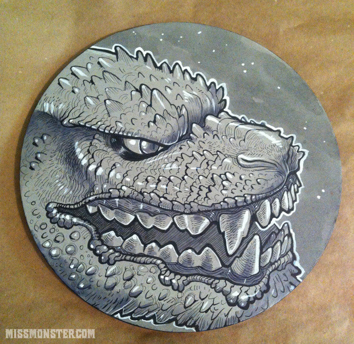 GODZILLA ORIGINAL INK DRAWING- SMILE