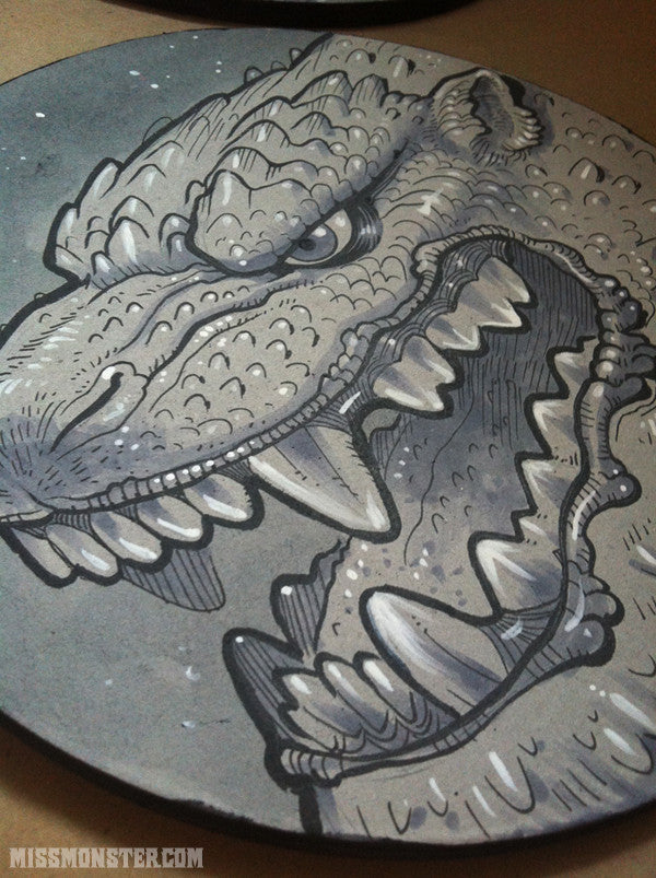 GODZILLA ORIGINAL INK DRAWING- SNARLY