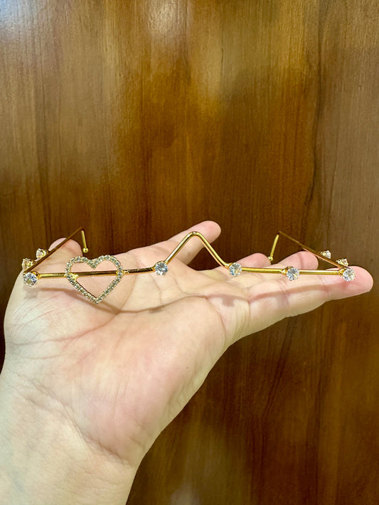 Gold Crystal Heart Facelet