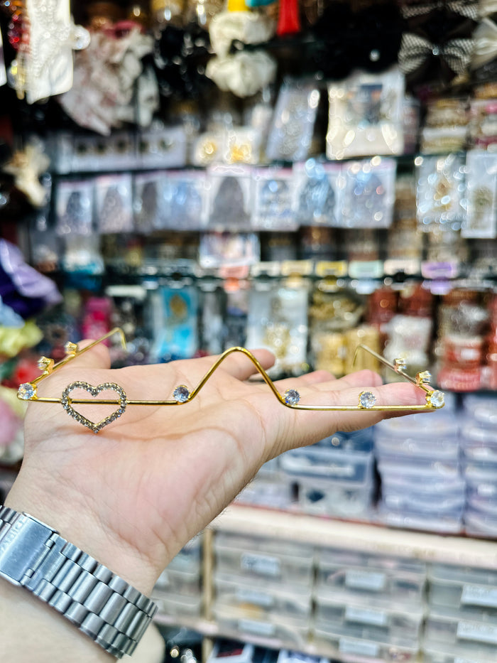 Gold Crystal Heart Facelet