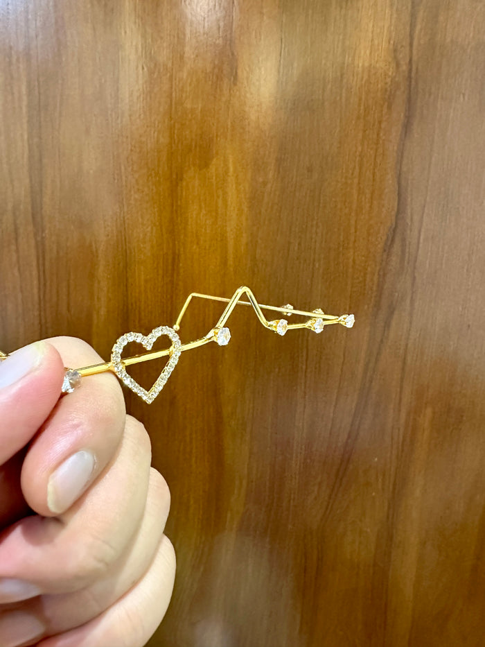 Gold Crystal Heart Facelet