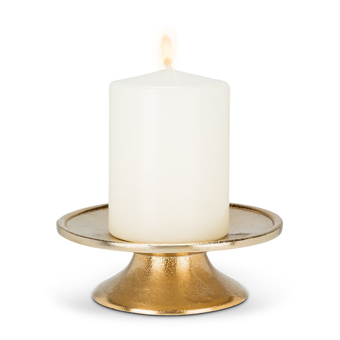 Gold Metal Pillar Candle Holder