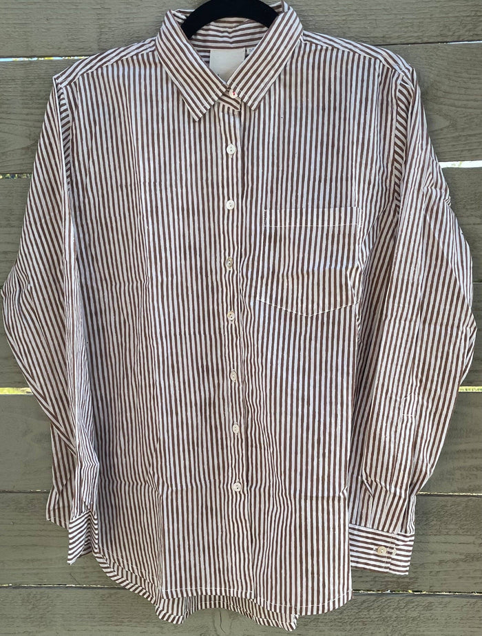 Good Boyfriend Shirt | Stripe Cocoa