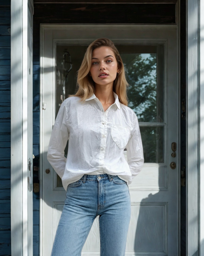 Good Boyfriend Shirt | White + Heart Pocket
