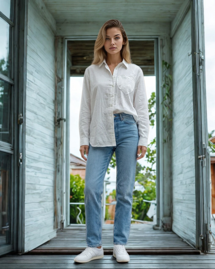 Good Boyfriend Shirt | White + Heart Pocket