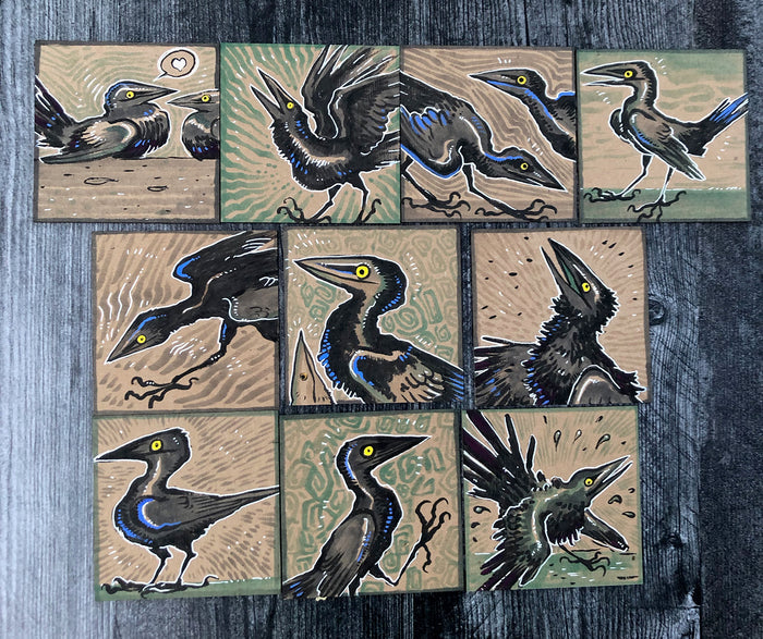 GRACKLE PAINTING