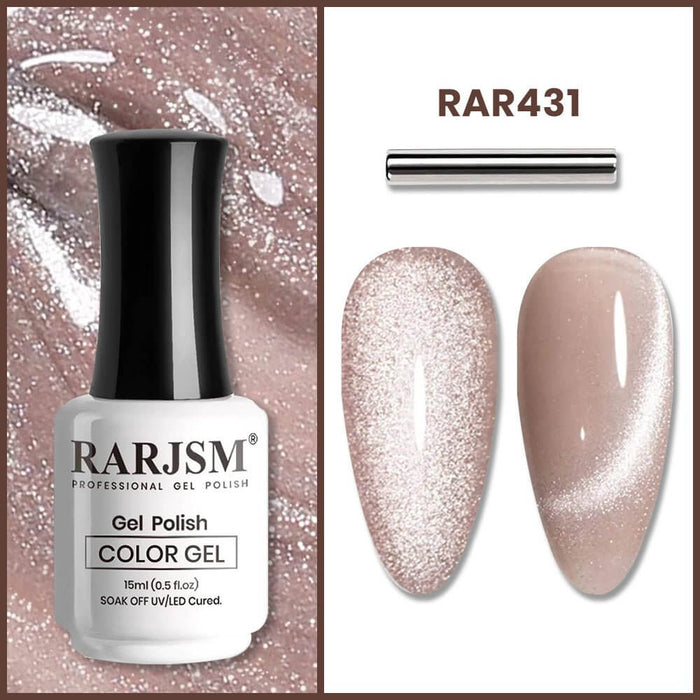 RARJSM ®Gray Purple Velvet Effect Ice Jelly Cat Eye Gel Polish 15ml