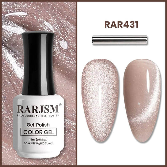 RARJSM ®Gray Purple Velvet Effect Ice Jelly Cat Eye Gel Polish 15ml