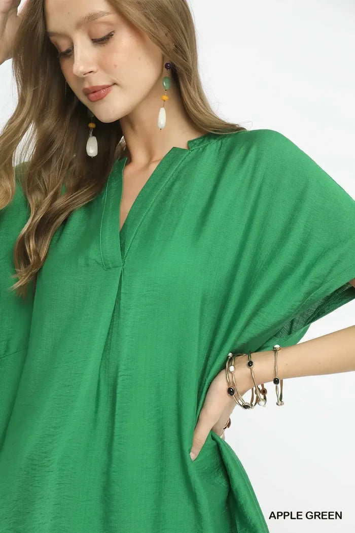 Green V Neck Tunic
