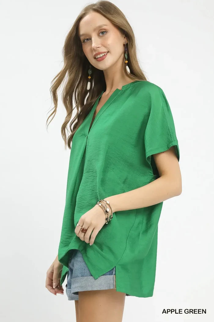 Green V Neck Tunic