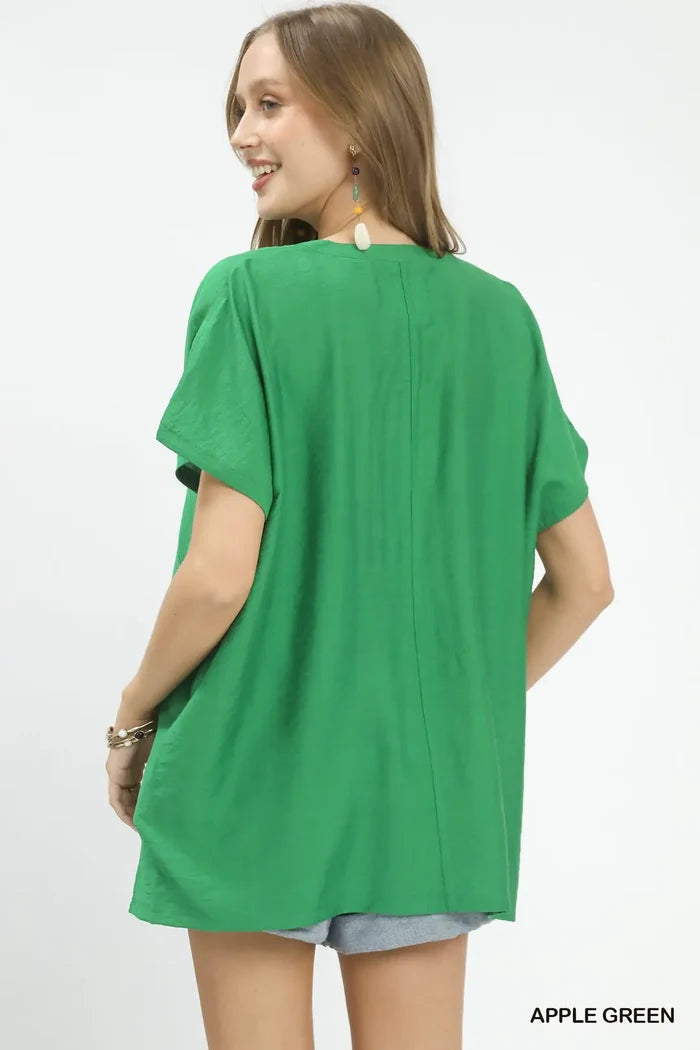 Green V Neck Tunic