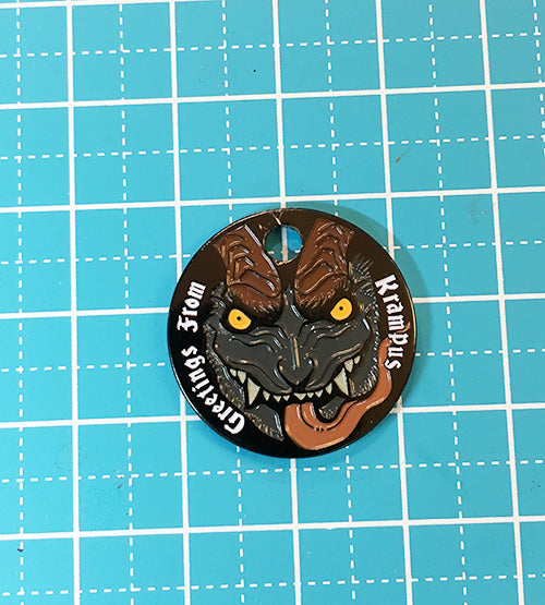 GREETINGS FROM KRAMPUS- ENAMEL TAG